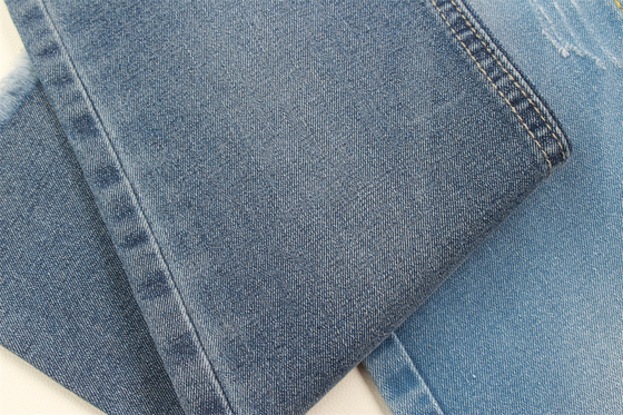 9.2oz Cotton Polyester Spandex Vải denim Sợi tái chế Sanforizing màu xanh đậm