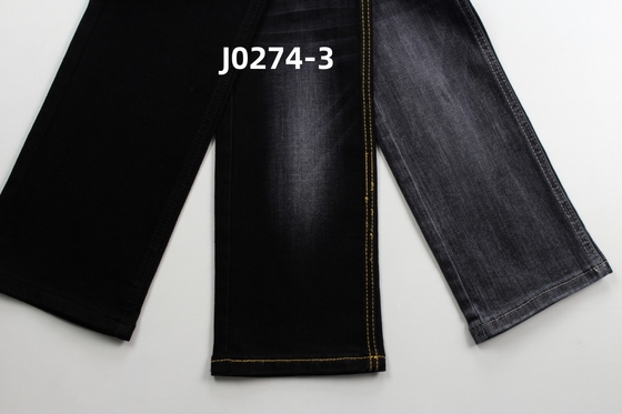 Nhập xưởng 10 Oz Warp Slub High Stretch Đen mặt sau vải denim dệt cho quần jean