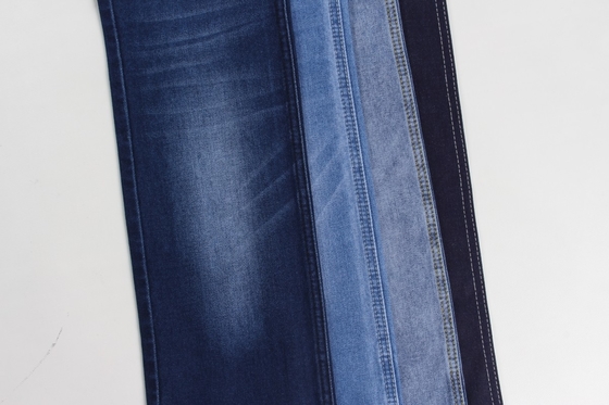 Sản phẩm bán buôn 10 oz màu xanh đậm kéo dài vải denim dệt cho quần jean