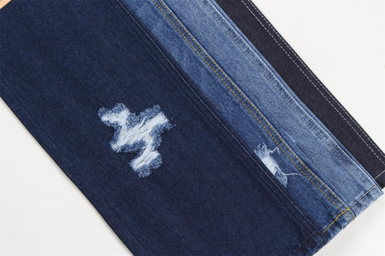 Bán bán buôn vải denim màu xanh đậm cứng 100% bông để làm quần jean