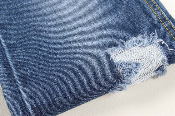 Bán bán buôn vải denim màu xanh đậm cứng 100% bông để làm quần jean