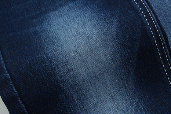 10.5 Oz Satin Denim Fabric For Women Jeans High Stretch Super Dark Blue
