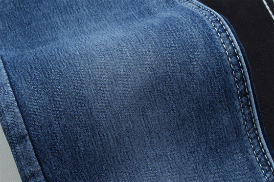 10.5 Oz Satin Denim Fabric For Women Jeans High Stretch Super Dark Blue
