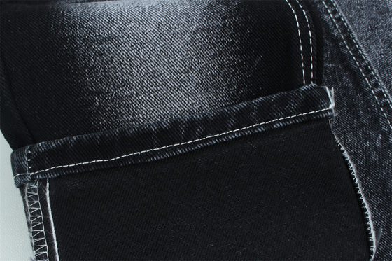 13.5 oz Low Stretch Heavy Denim Fabric For Man Work Wear Jeans Đen mặt sau