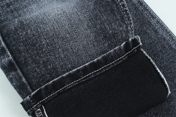 13.5 oz Low Stretch Heavy Denim Fabric For Man Work Wear Jeans Đen mặt sau