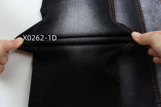 9.6 Oz Đen cao kéo dài satin vải dệt denim cho quần jean