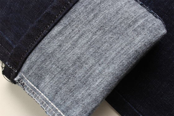 11.8 Oz Cross Slub Cotton Mixed Spandex Blue Denim Fabric For Man Jeans Stretch Ấn Độ Market Style Desizing Fleecing