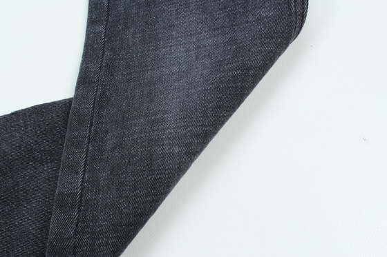 11.2 Oz Đen và Đen mặt sau Crossshatch Slub Denim Fabric