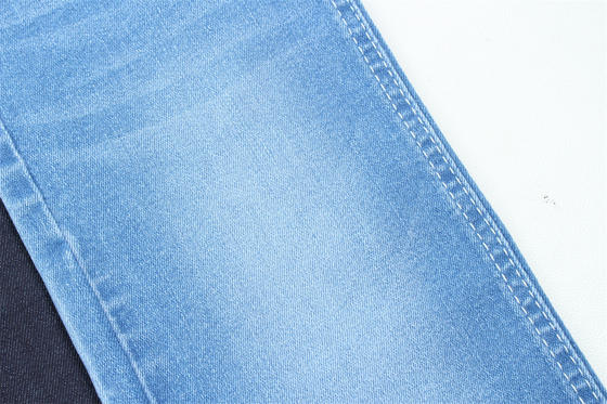 10.5 Oz Super Stretch Denim Fabric For Summer Women Jeans Cotton Polyester Rayon Spandex With Warp Slub High Stretch