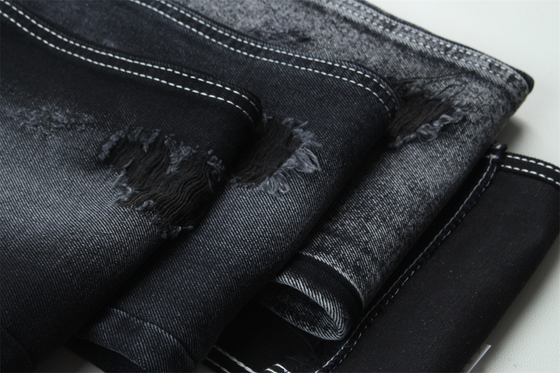 11.5oz Đen đen và đen mặt sau Denim vải quần jean cứng vải cho thương hiệu phong cách quần jean Boyfriend phong cách