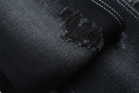 11.5oz Đen đen và đen mặt sau Denim vải quần jean cứng vải cho thương hiệu phong cách quần jean Boyfriend phong cách
