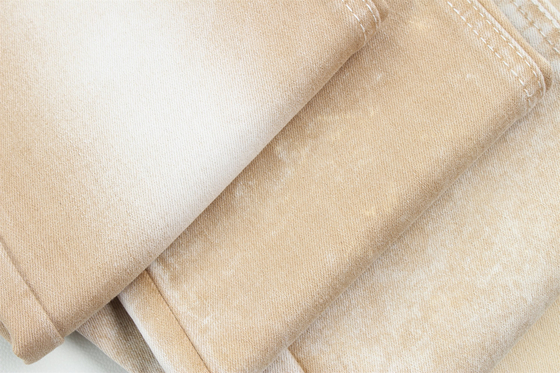 Khaki Màu cao kéo dài vải Denim Slub cho phụ nữ Jeans