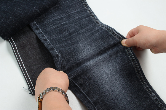 Màu xanh đậm màu xám chéo bông Spandex vải denim cho quần jean
