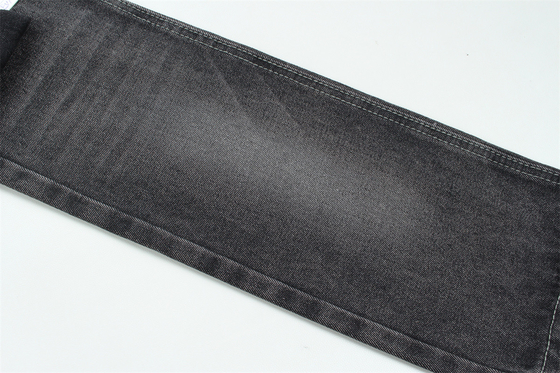 11oz vải denim cứng 56%C 44%P đen và đen mặt sau chiều rộng 180cm