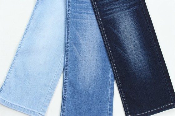 10 Một lần Dobby Cotton Polyester Spandex Stretchy Jacquard Denim Fabric Cho quần jean
