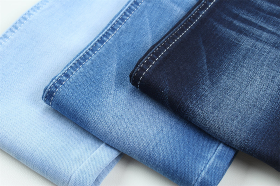 10 Một lần Dobby Cotton Polyester Spandex Stretchy Jacquard Denim Fabric Cho quần jean