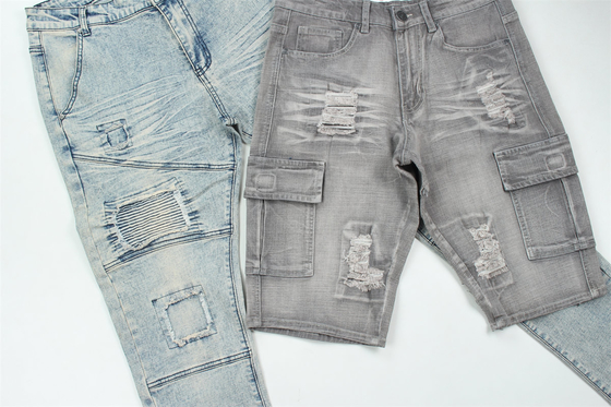 190 Cm Ring Slub Sulphur Black Stretch Denim Fabric Cho Đàn ông Jeans