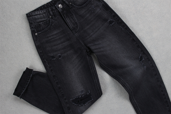 190cm 13oz đen đen bông polyester cứng denim vải cho quần jean