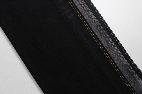 190cm 12oz đen đen bông polyester cứng denim vải cho quần jean