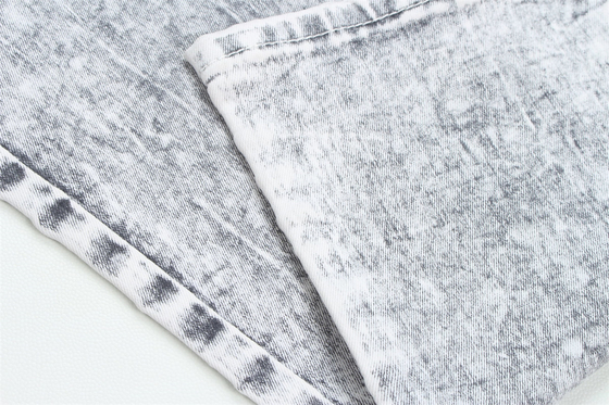 Màu xám đậm Stretch Slub Denim Fabric Cho quần jean