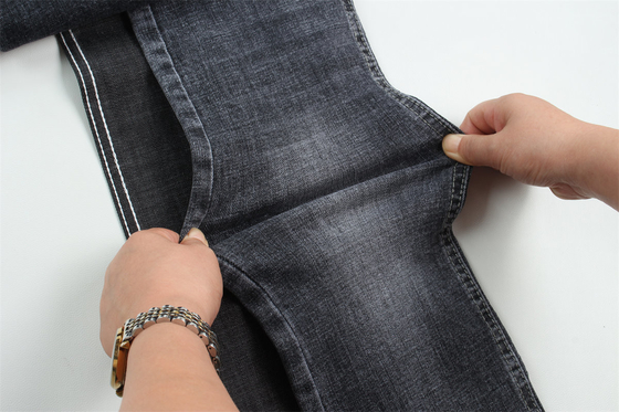 Chất lượng cao nhất Đen đen tối Crossshatch Slub Stretch Denim Fabric Cho nam giới Jeans
