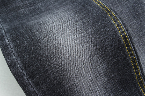 Chất lượng cao nhất Đen đen tối Crossshatch Slub Stretch Denim Fabric Cho nam giới Jeans