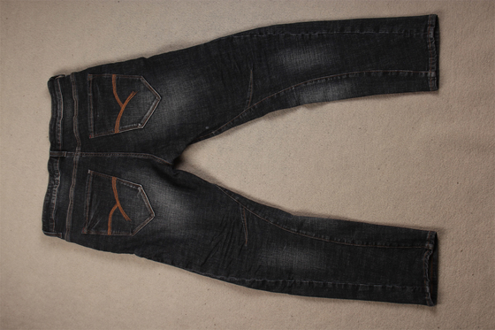 Chất lượng cao nhất Đen đen tối Crossshatch Slub Stretch Denim Fabric Cho nam giới Jeans