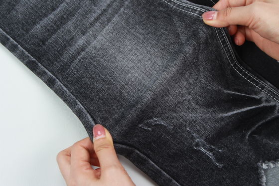Vải Denim co giãn màu đen sẫm chất lượng cao cấp cho quần jean