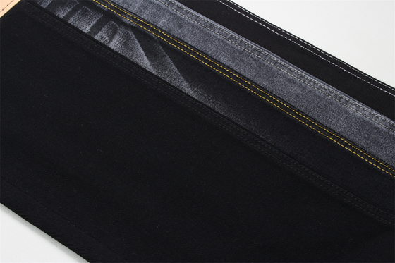 Vải denim đen 10.5oz cứng 100% cotton mặt sau đen và đen cho kiểu quần jean phong cách bạn trai, mềm mại cho phụ nữ