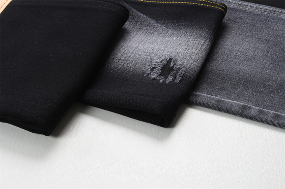 Vải denim đen 10.5oz cứng 100% cotton mặt sau đen và đen cho kiểu quần jean phong cách bạn trai, mềm mại cho phụ nữ