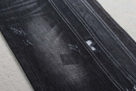 9.8oz Sulphur Black Warp Slub Denim fabric 100% cotton desizing jeans fabric