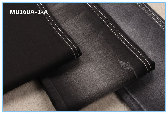 8Oz TR Vỡ vải denim co giãn màu đen