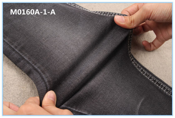 8Oz TR Vỡ vải denim co giãn màu đen