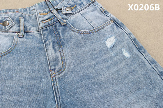 Vải denim 100% cotton hữu cơ Không có Spandex Màu xanh đậm 3/1 Dệt tay trái