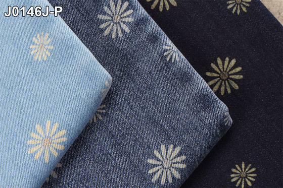 Vải chéo in hoa denim Chất liệu thô cho thời trang quần jean nữ