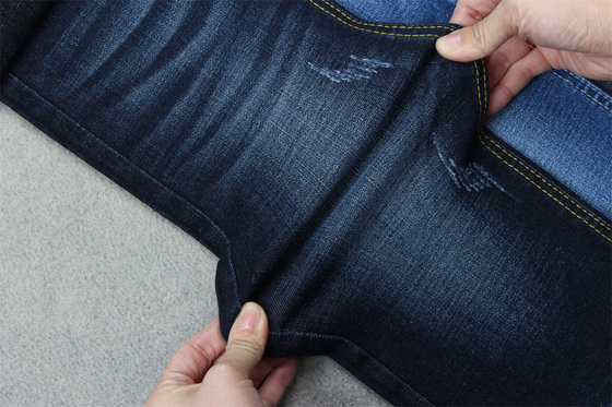 Indigo Blue Crosshatch Denim Fabric Slub Full Stretch 10.3 Một lần Jeans Vật liệu