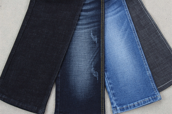 Indigo Blue Crosshatch Denim Fabric Slub Full Stretch 10.3 Một lần Jeans Vật liệu