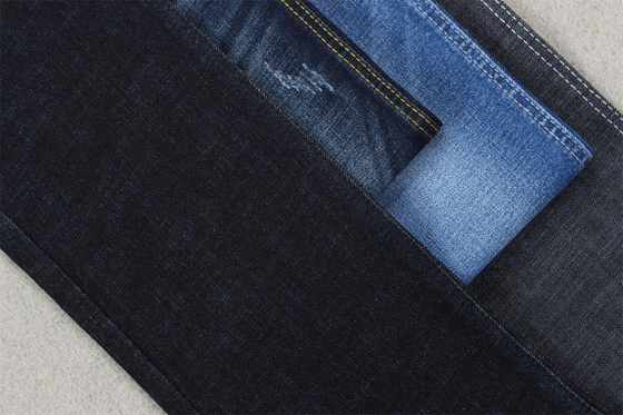 Indigo Blue Crosshatch Denim Fabric Slub Full Stretch 10.3 Một lần Jeans Vật liệu
