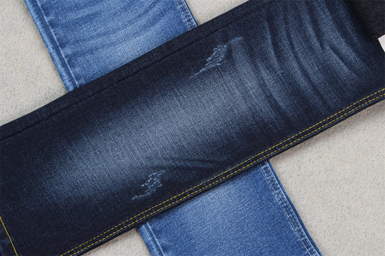 Indigo Blue Crosshatch Denim Fabric Slub Full Stretch 10.3 Một lần Jeans Vật liệu