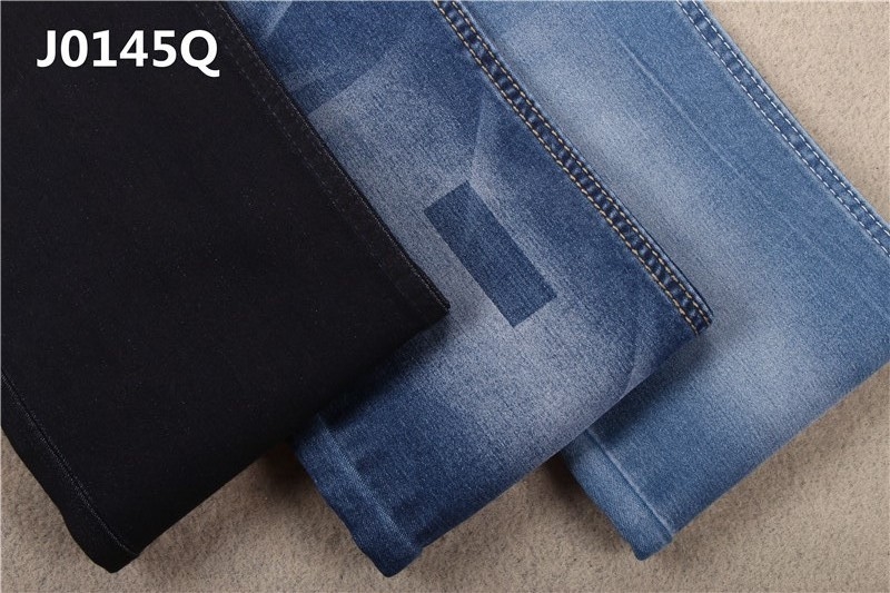 10,5 Oz 62/63 "Vải satin dệt siêu co giãn Indigo Denim cho quần jean