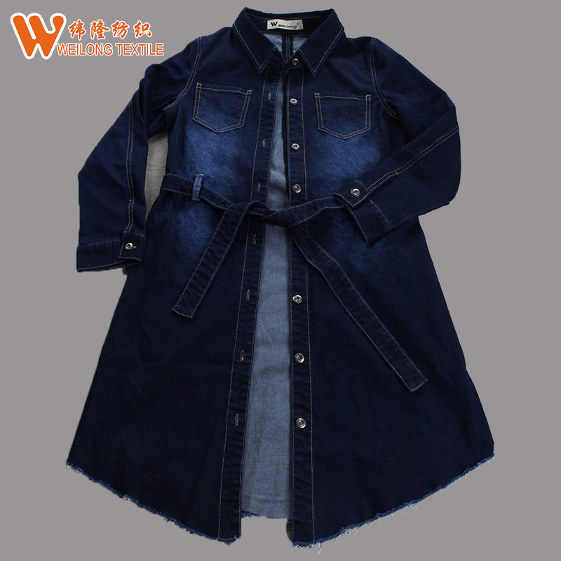 8,5 Oz In hoa vải cotton căng vải denim đầy màu sắc Xanh lam + Xanh đậm + Xanh lam