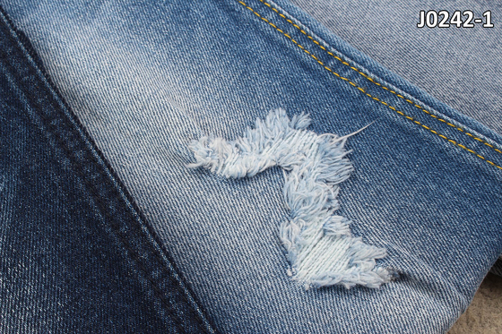 Cotton Light Stretch Denim Fabric Dark Blue Color 58 Inch Width