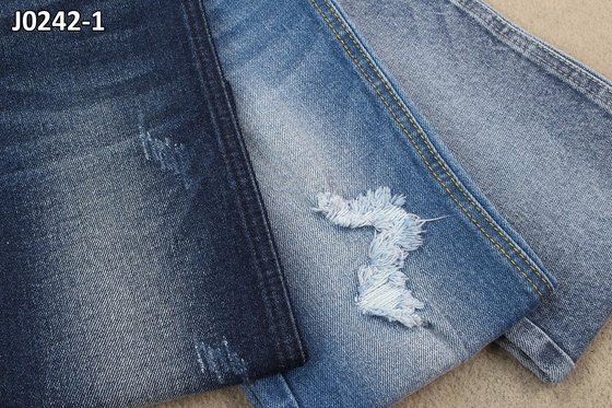 Cotton Light Stretch Denim Fabric Dark Blue Color 58 Inch Width