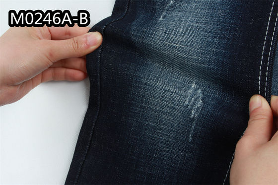 150cm 9.1Oz Cotton Spandex Denim Fabric For Jeans Dress Shirting Clothing Crosshatch Slub Tie Dye