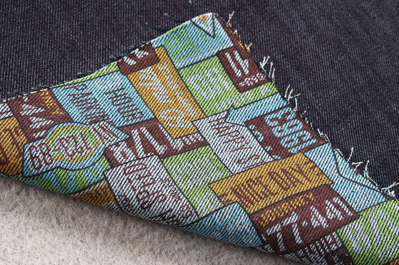 13oz Denim Twill Fabric Customized Print Pattern Face And Back Side