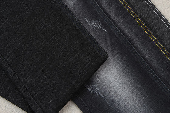 Sanforizing Crosshatch Denim Fabric Slub Full Stretch 160cm 10.3 Once Black