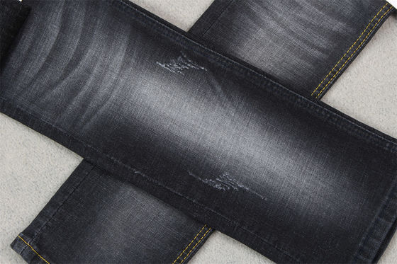 Sanforizing Crosshatch Denim Fabric Slub Full Stretch 160cm 10.3 Once Black