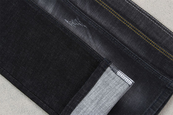 Sanforizing Crosshatch Denim Fabric Slub Full Stretch 160cm 10.3 Once Black