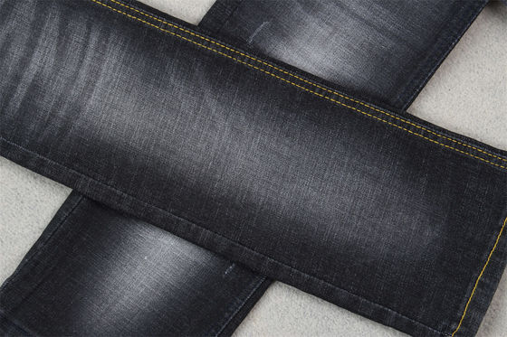 Sanforizing Crosshatch Denim Fabric Slub Full Stretch 160cm 10.3 Once Black