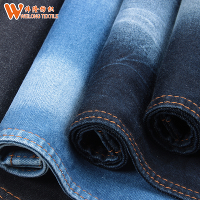 Supplex Lycra Stretch Denim Jeans Vải Màu xanh đậm đậm